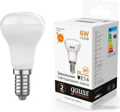 Gauss Elementary R50 6W 450lm 3000K E14 LED 63116