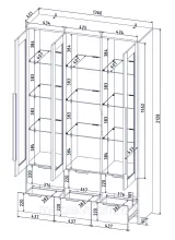 Шкаф с витриной Концепт КТ-ШВ3 (с подсветкой) (Зодиак)