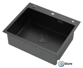 Кухонная мойка ARFEKA Eco AR 600500 POP-UP BLACK PVD NANO DECOR