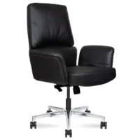 Кресло офисное Norden Bonno LB / HD-2204-1 L LB (черная кожа/алюминиевая база)