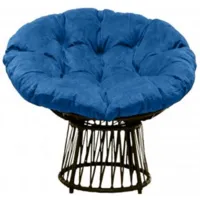 Кресло садовое Craftmebel Папасан Премиум (черный/голубой)