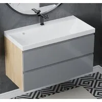 Мебель для ванных комнат Vela Тумба под умывальник Vela Мира Лайт 90П под Classica (небраска/серый) TU66375