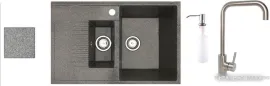 Кухонная мойка БелЭворс Forma R смеситель W4998-4 дозатор L405-1 (серый)