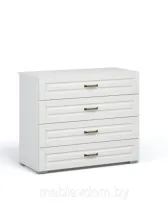Комод Лацио 4ящ Белый/белое дерево
