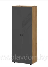 Шкаф двухстворчатый Байкал (комбинированный) Байкал (SAFE) Дуб Золотой/Графит МР 0,8м.