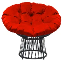 Кресло садовое Craftmebel Папасан Премиум (графит/коралловый)