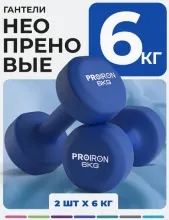 Гантели неопреновые PROIRON Г2060НЕО (2 шт по 6 кг)