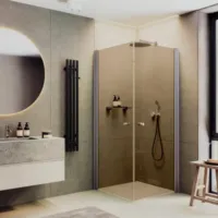 Душевой уголок MaybahGlass MGY-1302-5 (бронзовое стекло/хром матовый)