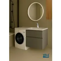 Мебель для ванных комнат Vela Тумба под умывальник Vela Мира 66П под Kamilla (серый) TU1782