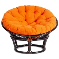 Кресло садовое TetChair Papasan 23/01 W с подушкой (античный черно-коричневый/оранжевый)