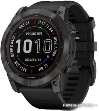 Умные часы Garmin Fenix 7X Sapphire Solar 51 мм (серый карбон/черный)