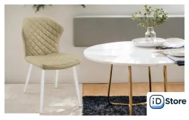 Стул DikLine DikLine 239М (кож/зам бежевый/ножки белые)