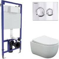 Унитаз подвесной Berges Wasserhaus Ventas Rimless Visam Slim 525 EX-043241 (с сиденьем)