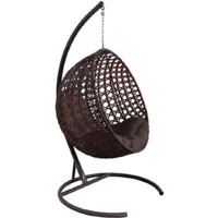 Подвесное кресло M-Group Круг Люкс 11060205 (коричневый ротанг/коричневая подушка)