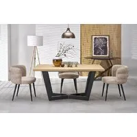 Кухонный стол Halmar Massive 2 160-250/90/77 (дуб натуральный/черный)