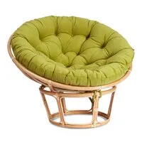 Кресло садовое TetChair Papasan Eco P115-1/SP STD c подушкой, ремешками (натуральный/флок/олива 23)