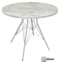 Кухонный стол Sheffilton SHT-TU2-1/80 МДФ (хром лак/бетон светлый)