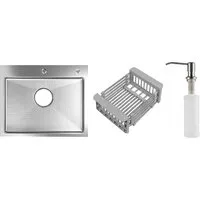 Кухонная мойка Schtoff Best Decor Silver 6050 коландер KR-1 GREY дозатор SD-1 SILVER