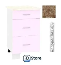 Шкаф напольный Кортекс-мебель Корнелия Лира НШ50р3ш (сирень/мадрид)