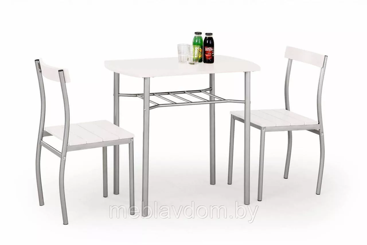 Комплект столовой мебели Halmar LANCE стол 2Стула (белый)
