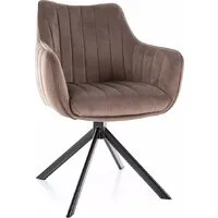 Стул с подлокотниками Signal Azalia Velvet Bluvel 38 (капучино/черный)