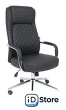 Офисное кресло AksHome Lorean (черная экокожа/хромированный металл)