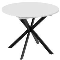 Кухонный стол Трия Мэдисон раздвижной тип 1 (черный муар/белый)