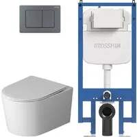 Унитаз подвесной Grossman GR-4499SQ 900.K42.01.000 Classic 700.K45.04.42M.42M (графит сатиновый)