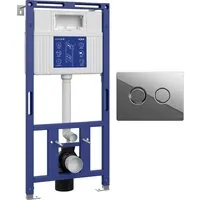 Инсталляция для унитаза Cersanit Aqua 50 Prime P 68178 с кнопкой Accento Circle для Aqua 69074 (кнопка хром глянец)