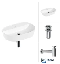 Умывальник Lauter 21460-60 клапан 21190CH сифон 21635CH (хром)