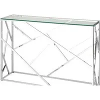 Консольный стол Stool Group Арт Деко 115x30 ECST-015 (прозрачное стекло/сталь серебристый)