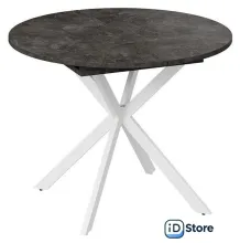 Кухонный стол Трия Мэдисон тип 1 (белый муар/ателье темный)