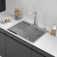 Кухонная мойка ARFEKA ECO AR мойка 600500, коландер F, дозатор SATIN DECOR