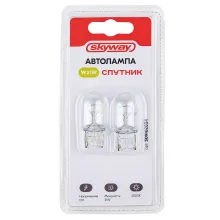 Автолампа W21W 12V 21W без цоколя 1-конт 460Лм 2900К СПУТНИК SKYWAY блистер 2 шт