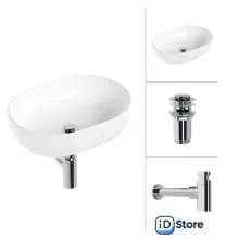 Умывальник Lauter 21836A клапан 21190CH сифон 21635CH (хром)