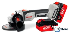 Угловая шлифмашина Crown CT23026-125XS-4 BMC (с 2-мя АКБ)