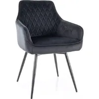 Стул с подлокотниками Signal Marlo Velvet Bluvel 19 (черный/черный)