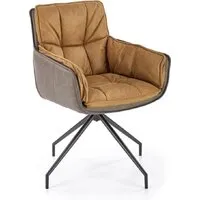 Стул с подлокотниками Halmar K523 (коричневый/темно-коричневый/черный)