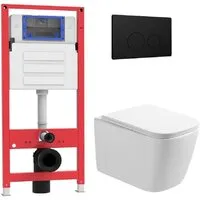 Унитаз подвесной Oliveeka OL-MQ-003 OL-1216 OL-R22-MB (черный матовый)