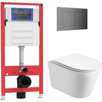 Унитаз подвесной Oliveeka OL-MQ-003 OL-6016 OL-E12-BGM (матовый оружейный металл)