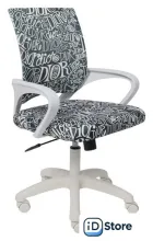 Офисное кресло AksHome Ricci New white (ткань, черно-белая диор)