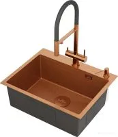 Кухонная мойка Roxen Snake 560220-60-BRS (набор с коландером и дозатором)