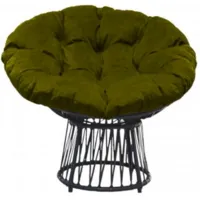 Кресло садовое Craftmebel Папасан Премиум (черный/зеленый)