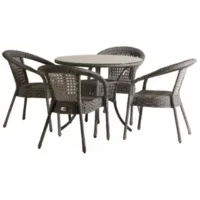 Обеденная группа AIKO DECO 4 с круглым столом D90 5045П Серый