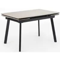 Обеденный стол Notta Норман 120-180х80 (carmen light grey/черный)