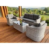 Садовая обеденная группа LiSofa Nepal 2430 (серый)