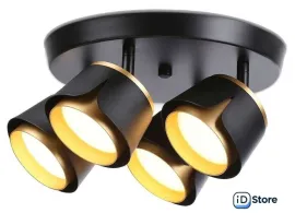 Припотолочная люстра Ambrella light Techno Spot TN71243/4 BK/GD (черный/золото)