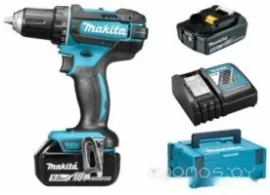 Дрель-шуруповерт Makita DDF482RTJ (с 2-мя АКБ, кейс)