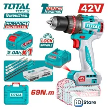 Ударная дрель-шуруповерт Total TIDLI426981 (с 1-им АКБ, кейс)
