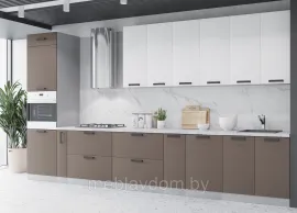 Кухня Ройс 4.0м - Белый Софт/Грей Софт (ДСВ Мебель)
